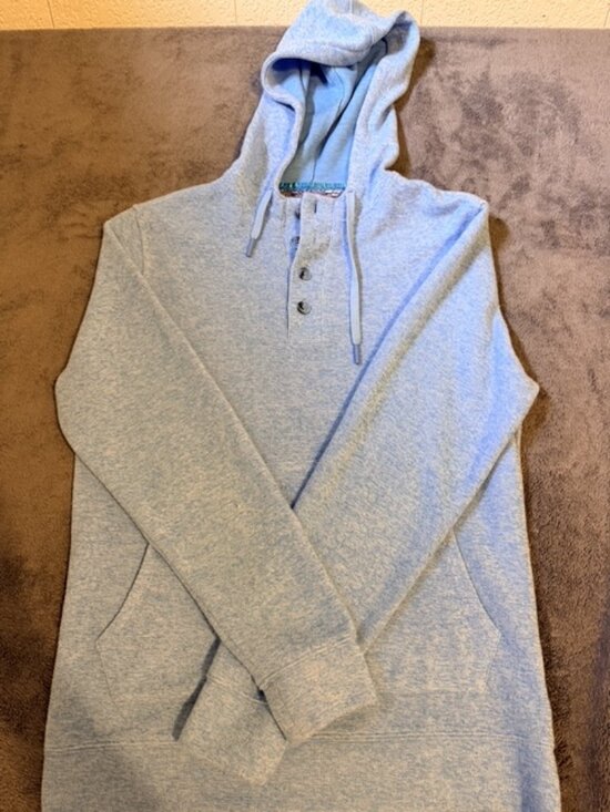 Robert Graham Other - Robert Graham Hoodie Mens S Light Blue Paisley Lined Pullover Button Placket